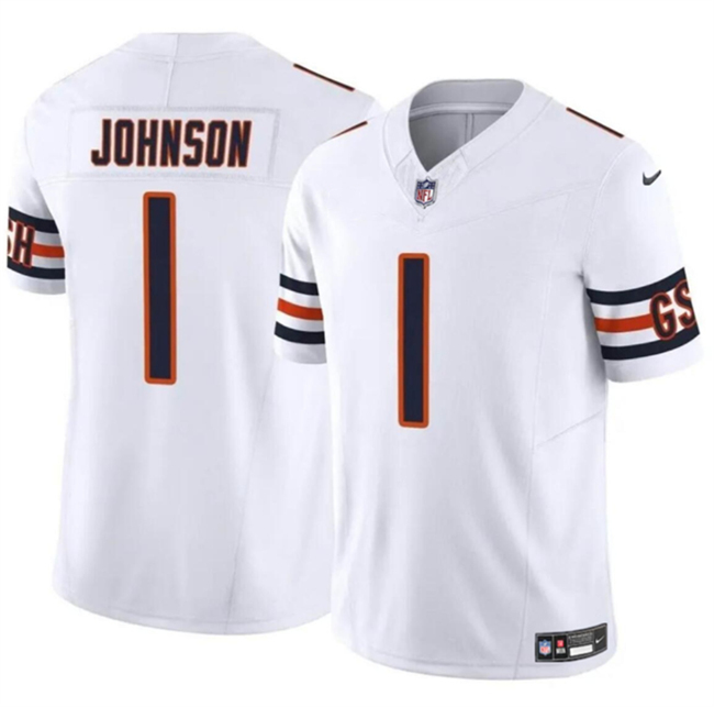 Men's White Chicago Bears #1 Jaylon Johnson 2024 F.U.S.E. Vapor Stitched Football Jersey